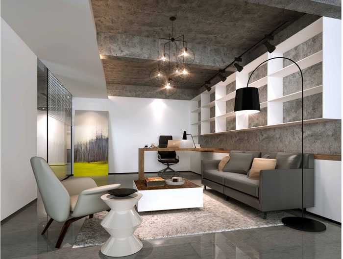 1500平方躍層總經(jīng)理辦公室設(shè)計(jì)方案效果圖