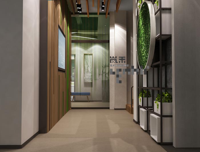 1000平方大型創(chuàng)意辦公室過道裝修設計案例效果圖