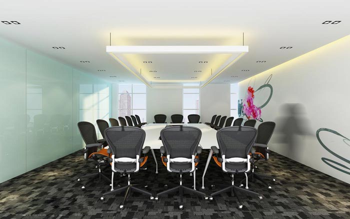 航空科技公司辦公室會議室裝修設(shè)計案例效果圖