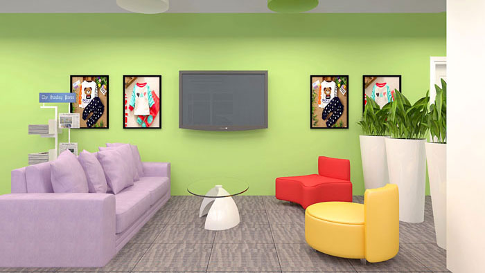 兒童童裝公司辦公室裝修設(shè)計(jì)效果圖