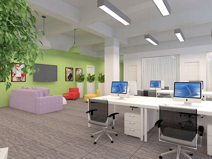 兒童童裝公司辦公室辦公區(qū)域裝修設(shè)計(jì)案例效果圖