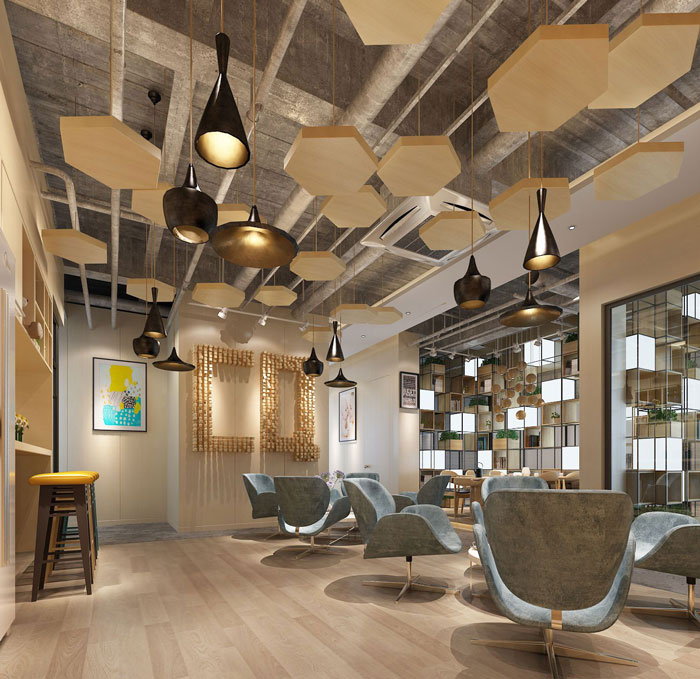 1000平方電子商務辦公室接待區(qū)域裝修設計案例效果圖