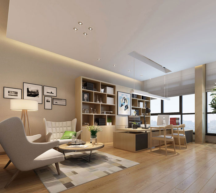 1000平方電子商務總經(jīng)理辦公室裝修設計案例效果圖