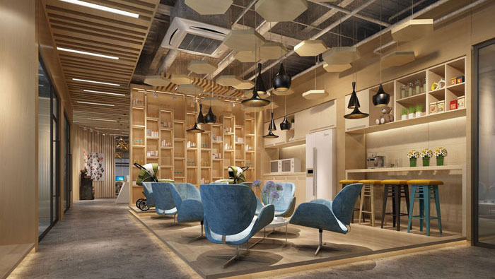 1050平方大型創(chuàng)意辦公室裝修設(shè)計案例