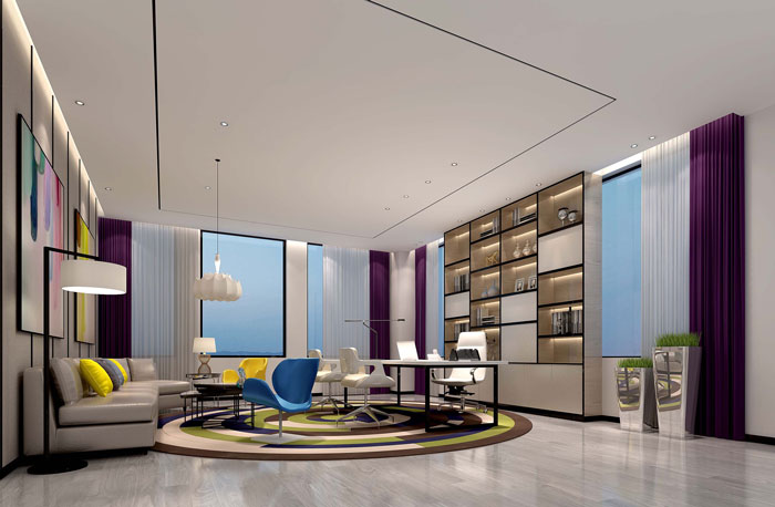 610平方中型創(chuàng)意總經理辦公室裝修設計案例效果圖