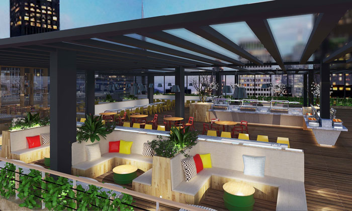 1800平方大型創(chuàng)意辦公室餐吧區(qū)域裝修設(shè)計(jì)案例效果圖