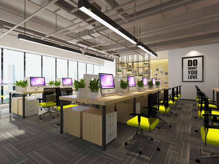 760平方中型創(chuàng)意辦公室辦公區(qū)域裝修設(shè)計案例效果圖
