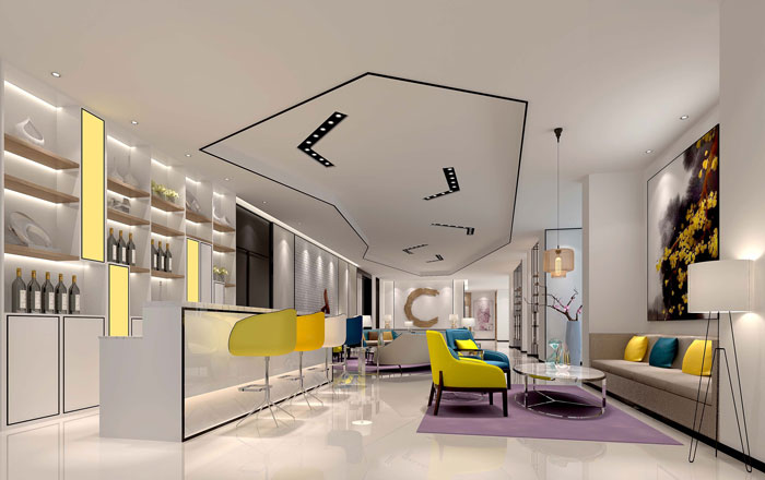 780平方中型創(chuàng)意辦公室前臺裝修設(shè)計案例效果圖