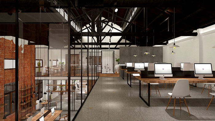 630平方中型創(chuàng)意辦公室裝修設計案例