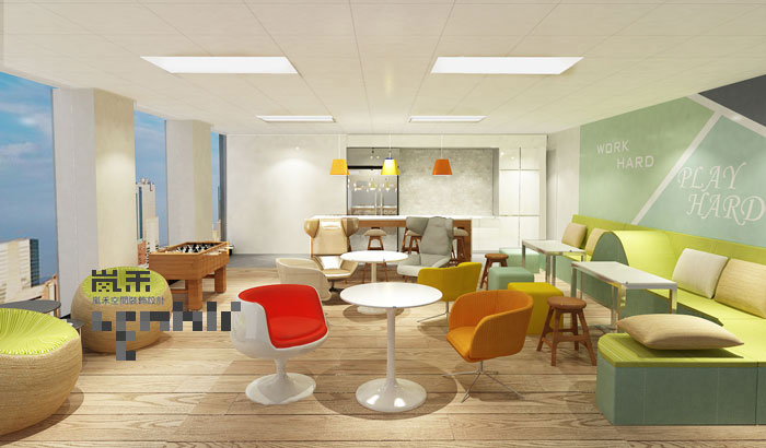 1450平方大型創(chuàng)意辦公室休息區(qū)域裝修設計案例效果圖