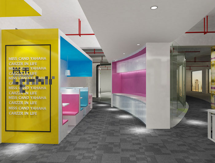 1000平方時尚創(chuàng)意辦公室茶水間裝修設(shè)計案例效果圖