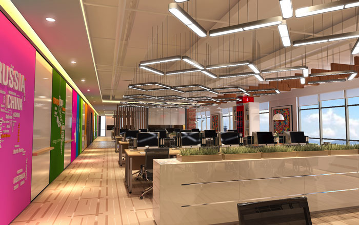 900平方電子商務(wù)辦公室辦公區(qū)域裝修設(shè)計(jì)案例效果圖