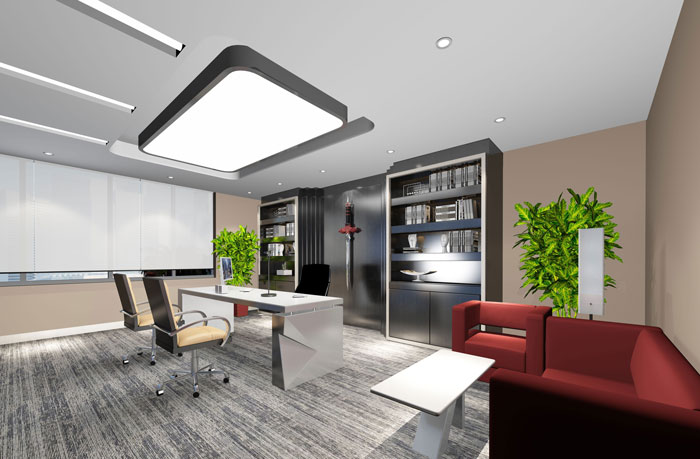 580平方中型總經(jīng)理辦公室裝修設計案例效果圖