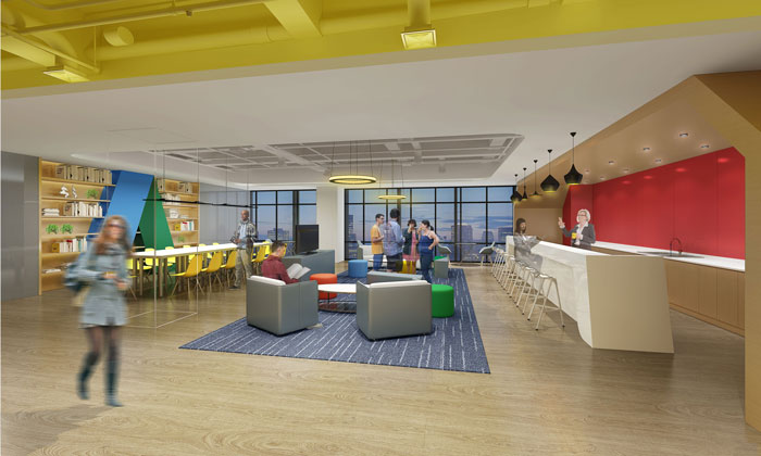 800平方廣告公司辦公室茶水間裝修設(shè)計案例效果圖