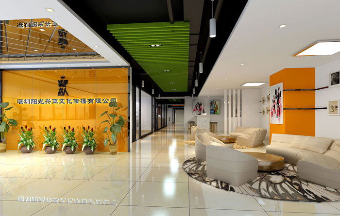 400平方教育行業(yè)辦公室前臺裝修設(shè)計案例效果圖