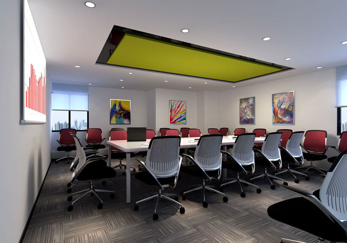 400平方教育行業(yè)辦公室會議室裝修設(shè)計案例效果圖