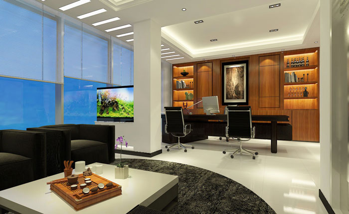 400平方小型總經(jīng)理辦公室設(shè)計(jì)案例效果圖