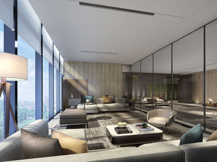 1420平方現(xiàn)代簡約辦公室前臺(tái)接待裝修設(shè)計(jì)案例效果圖