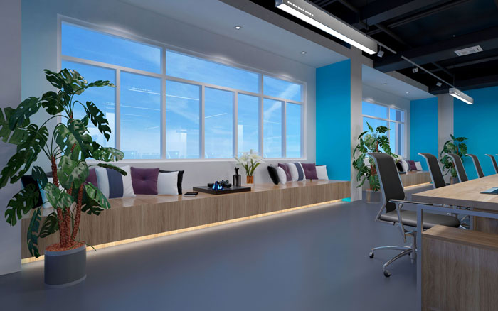 900平方教育行業(yè)辦公室休息區(qū)域裝修設(shè)計案例效果圖