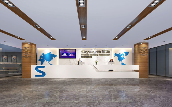 1050平方時(shí)尚創(chuàng)意辦公室前臺(tái)裝修設(shè)計(jì)案例效果圖