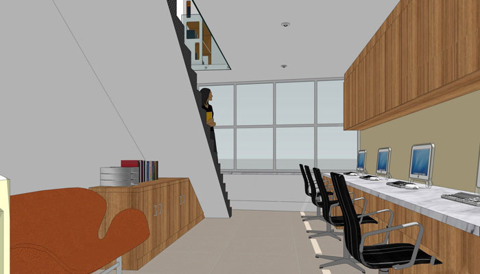 90平方loft風(fēng)格辦公室辦公區(qū)域裝修設(shè)計(jì)案例效果圖