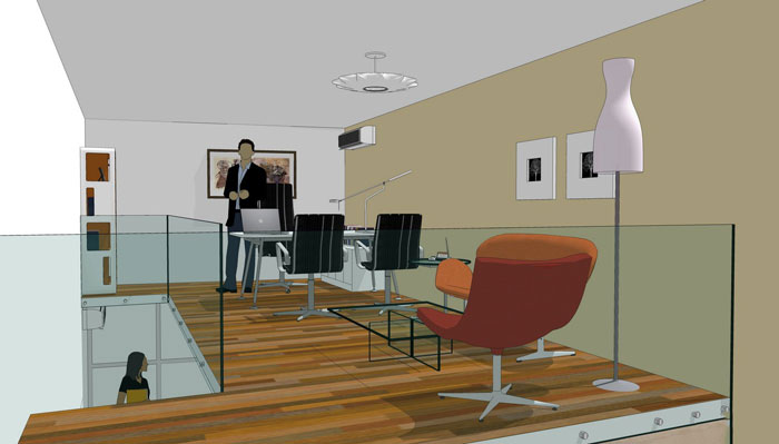 90平方loft風(fēng)格總經(jīng)理辦公室裝修設(shè)計(jì)案例效果圖