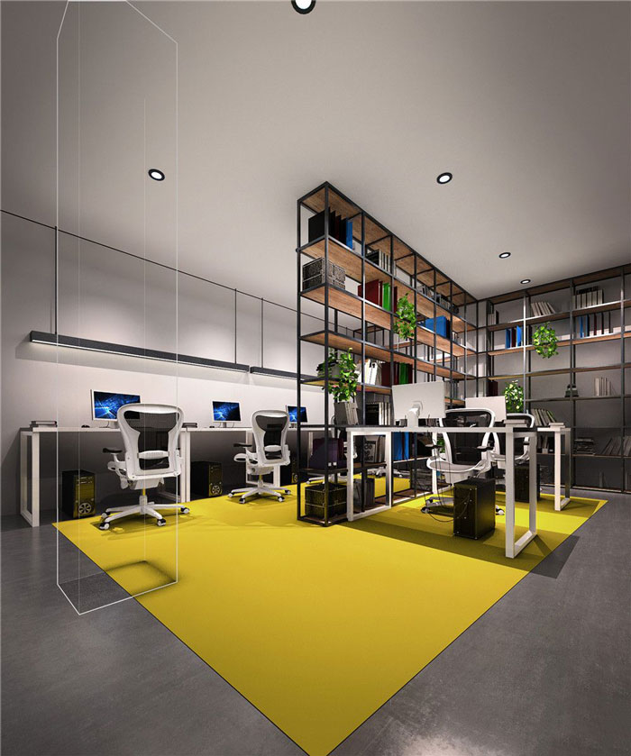 1250平方現代簡約風格辦公室辦公區(qū)域裝修設計案例效果圖