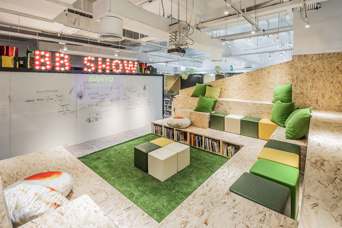 開(kāi)放共享辦公室交流區(qū)域效果圖