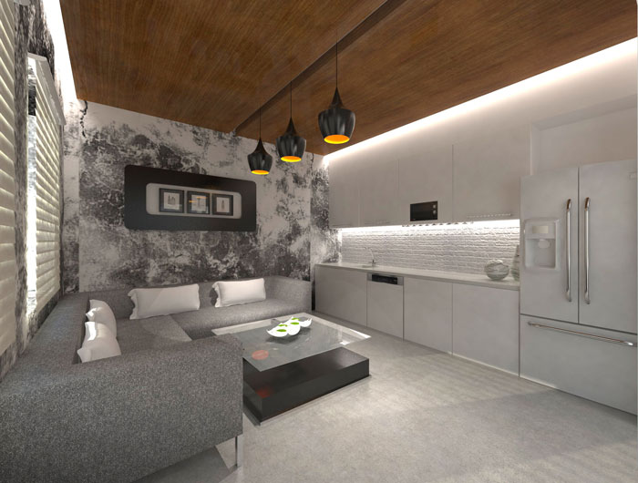 1000平方loft風(fēng)格辦公室茶水間裝修設(shè)計(jì)案例效果圖