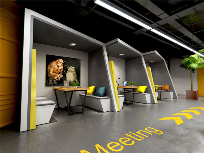 1300平方loft風(fēng)格辦公室洽談空間裝修設(shè)計案例效果圖