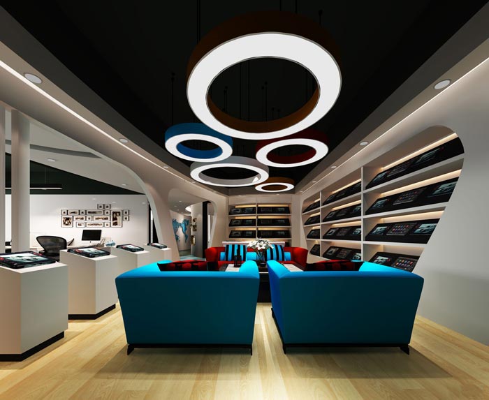 600平方培訓(xùn)機(jī)構(gòu)辦公室接待區(qū)域裝修設(shè)計案例效果圖