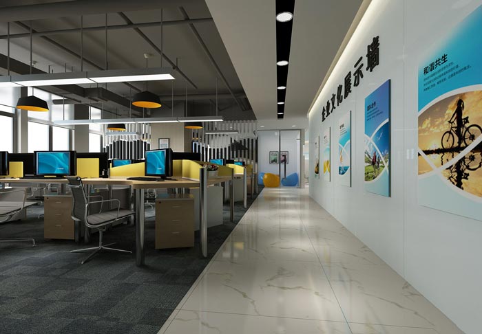 600平方培訓(xùn)機(jī)構(gòu)辦公室辦公區(qū)域裝修設(shè)計案例效果圖