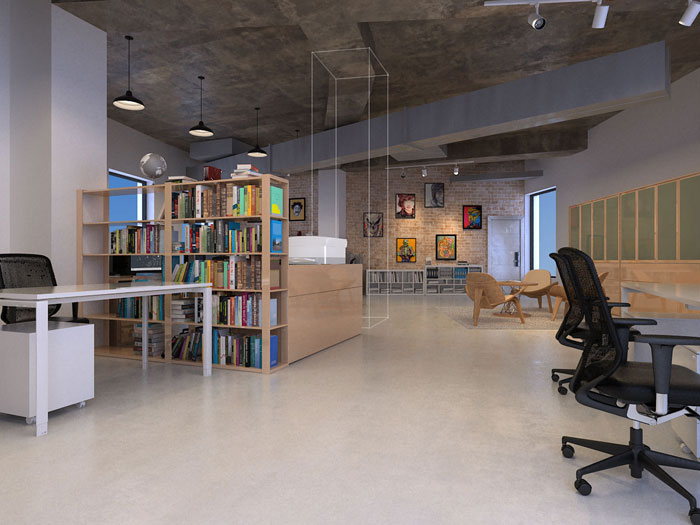 150平方工業(yè)風(fēng)辦公室辦公區(qū)域裝修設(shè)計(jì)案例效果圖