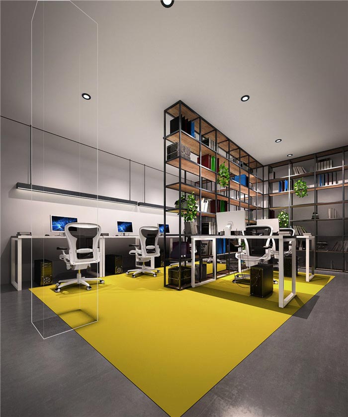 1250平方工業(yè)風(fēng)辦公室辦公區(qū)域裝修設(shè)計(jì)案例效果圖