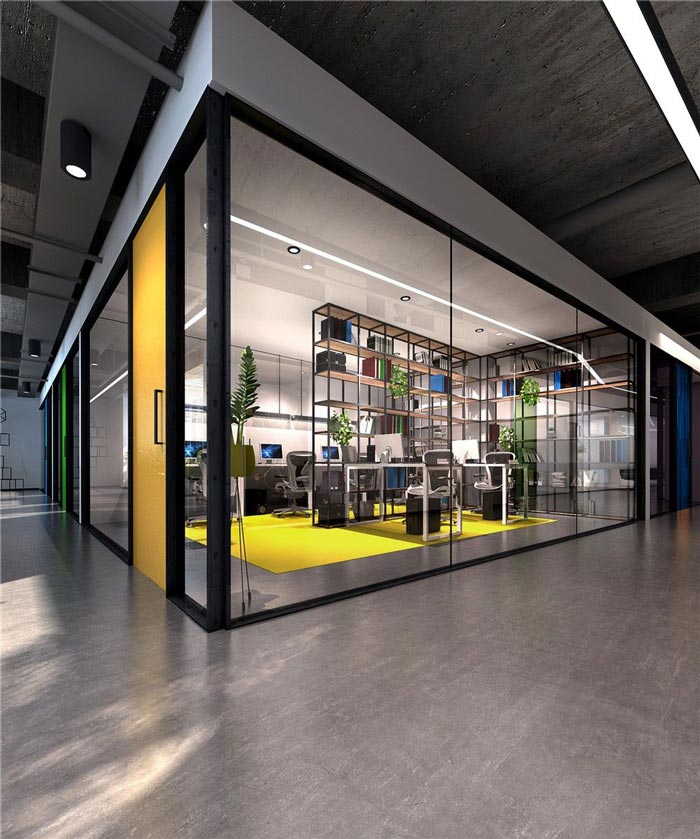 1250平方工業(yè)風(fēng)辦公室裝修設(shè)計(jì)案例效果圖