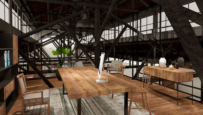 350平方創(chuàng)業(yè)公司復(fù)式辦公室裝修設(shè)計案例