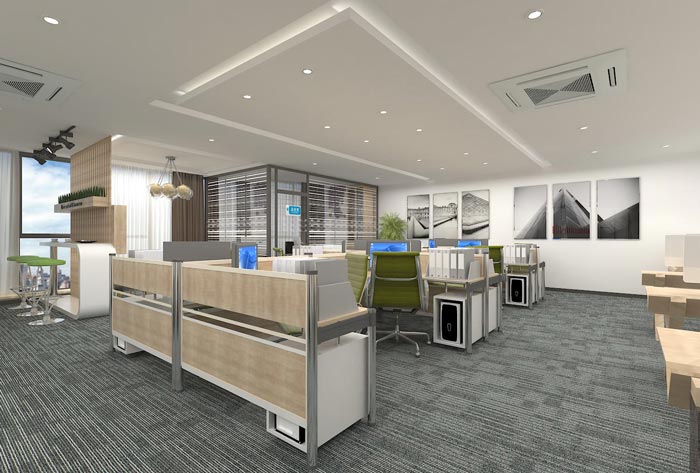 260平方創(chuàng)業(yè)公司辦公室辦公區(qū)域裝修設(shè)計(jì)案例效果圖