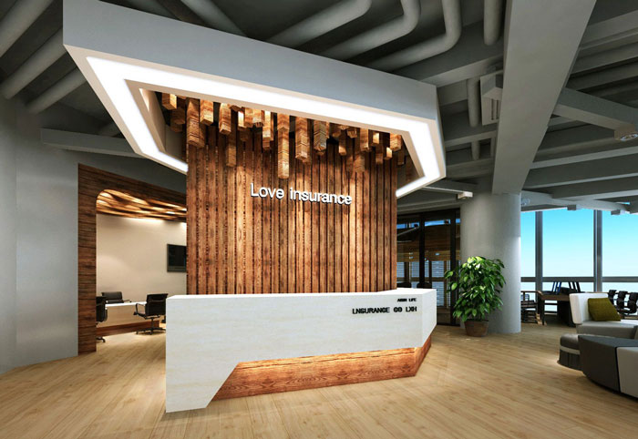 900平方金融公司辦公室前臺裝修設(shè)計(jì)案例效果圖