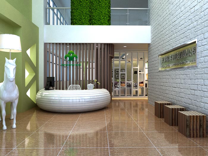 600平方無人機(jī)公司辦公樓前臺裝修設(shè)計案例效果圖