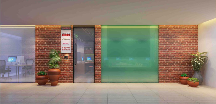 220平方信息廣告公司辦公室前臺裝修設(shè)計案例效果圖