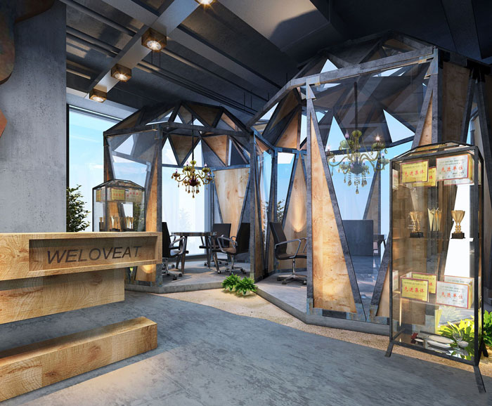 1100平方教育集團(tuán)辦公室前臺(tái)裝修設(shè)計(jì)案例效果圖