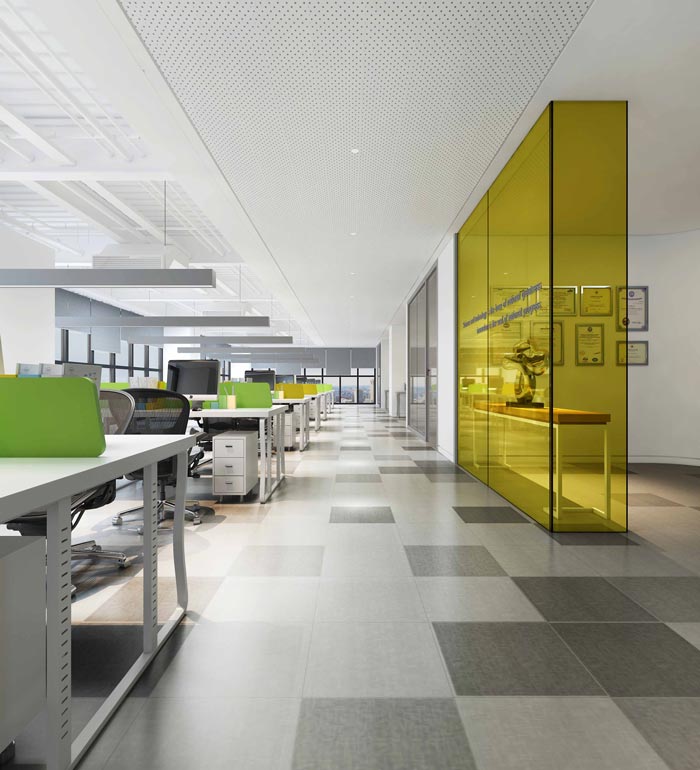 金融租賃公司辦公室辦公區(qū)域軟裝設(shè)計方案效果圖