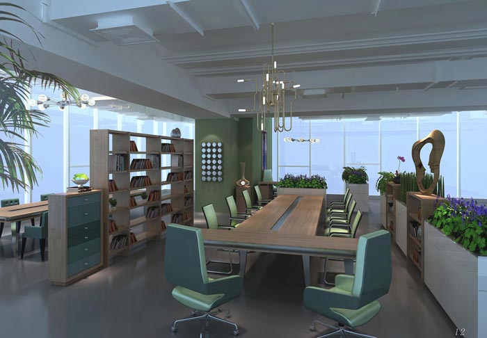 傳媒公司辦公室辦公區(qū)域裝修設(shè)計(jì)案例效果圖