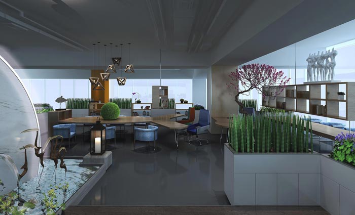 傳媒公司辦公室動(dòng)線裝修設(shè)計(jì)案例效果圖