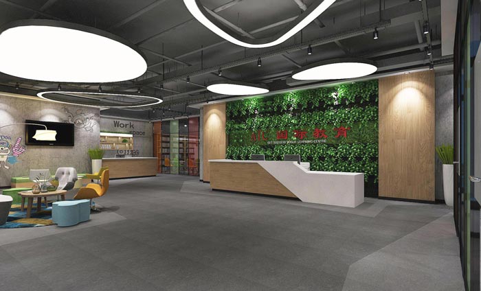 國際教育辦公室前臺裝修設(shè)計案例效果圖