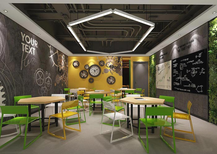 國際教育辦公室活動室裝修設(shè)計案例效果圖