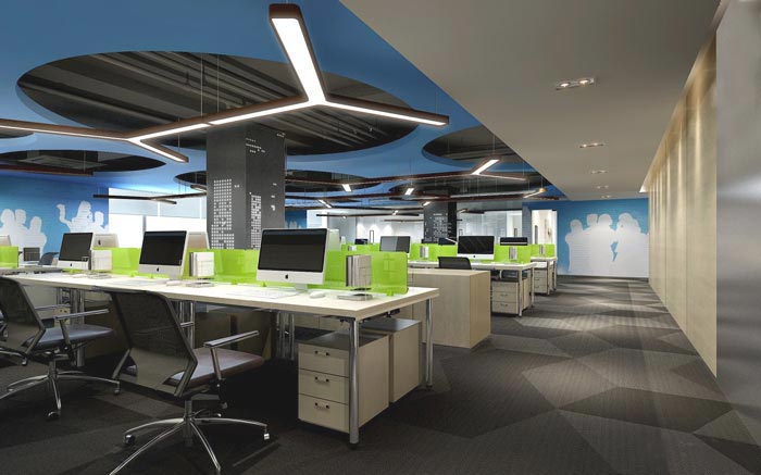 金融咨詢服務(wù)公司辦公室辦公區(qū)域裝修設(shè)計(jì)效果圖