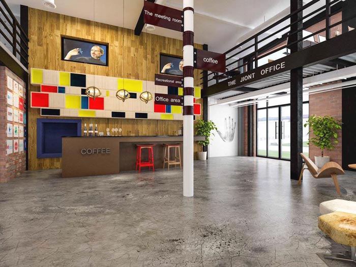 簡約時(shí)尚辦公室進(jìn)門區(qū)域裝修設(shè)計(jì)案例效果圖