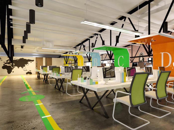 簡約時(shí)尚辦公室辦公區(qū)域裝修設(shè)計(jì)案例效果圖