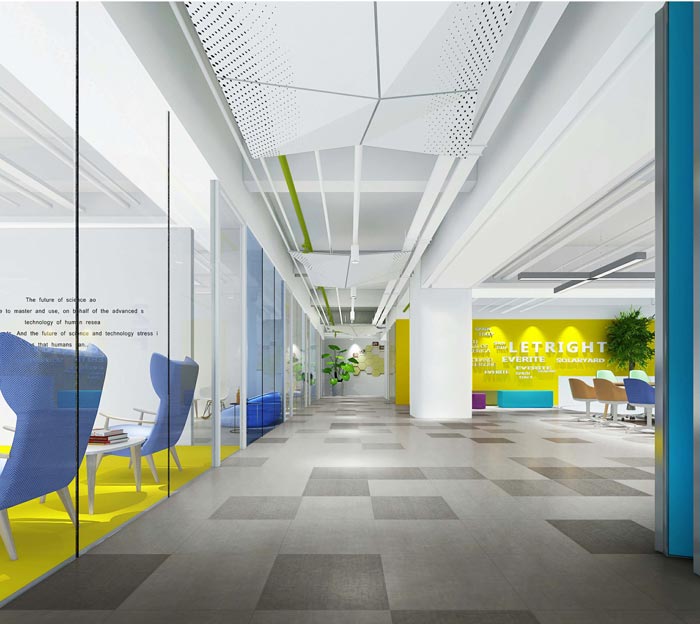 現(xiàn)代簡約風格辦公室過道裝修設計效果圖